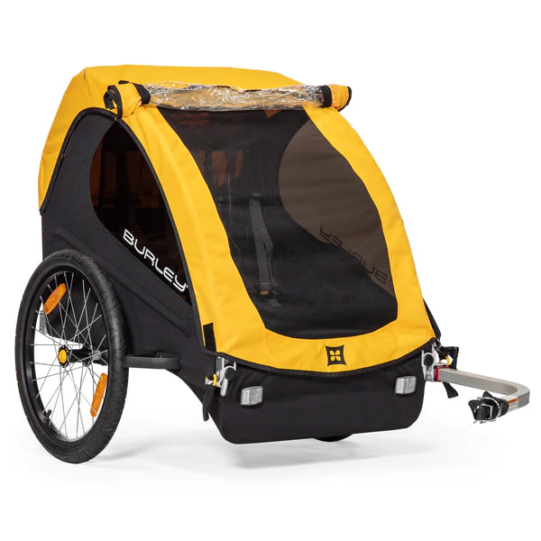 Burley Bee Double Kids Trailer Yellow BIKE TRAILER Melbourne Powered Electric Bikes