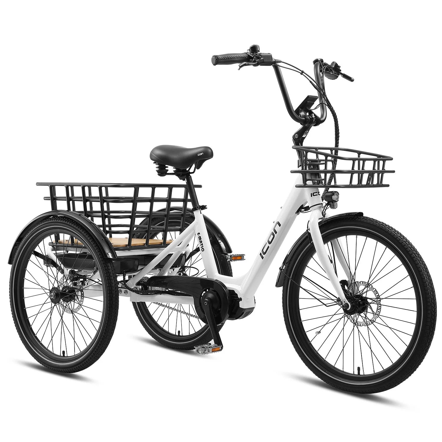 Icon E-Matic 24" 3 Speed E-Trike Casper White ELECTRIC TRIKES Melbourne Powered Electric Bikes