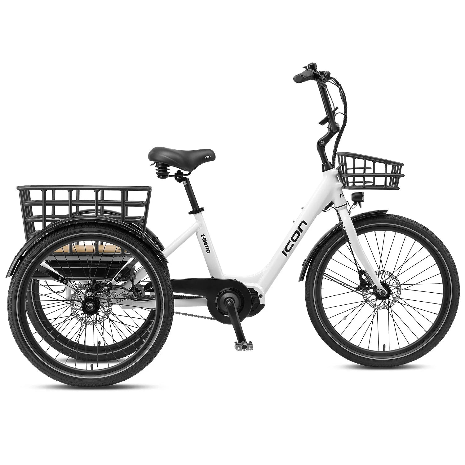 Icon E-Matic 24" 3 Speed E-Trike Casper White ELECTRIC TRIKES Melbourne Powered Electric Bikes