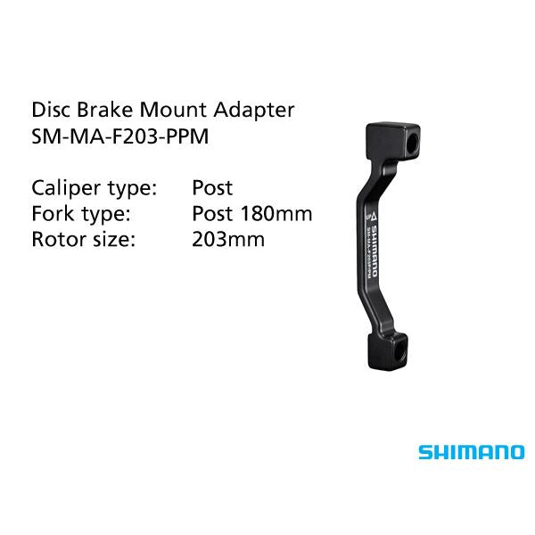 Sm-ma-f203-ppm Adapter 203mm Caliper: Post Mount: Post 180mm 2 ADAPTORS (BRAKES) Melbourne Powered Electric Bikes