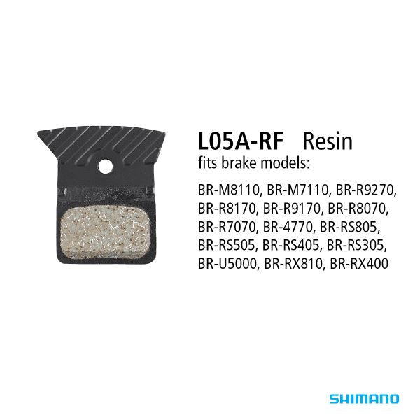Shimano L05A-RF Resin Disc Brake Pads With Fin BRAKE PADS Melbourne Powered Electric Bikes