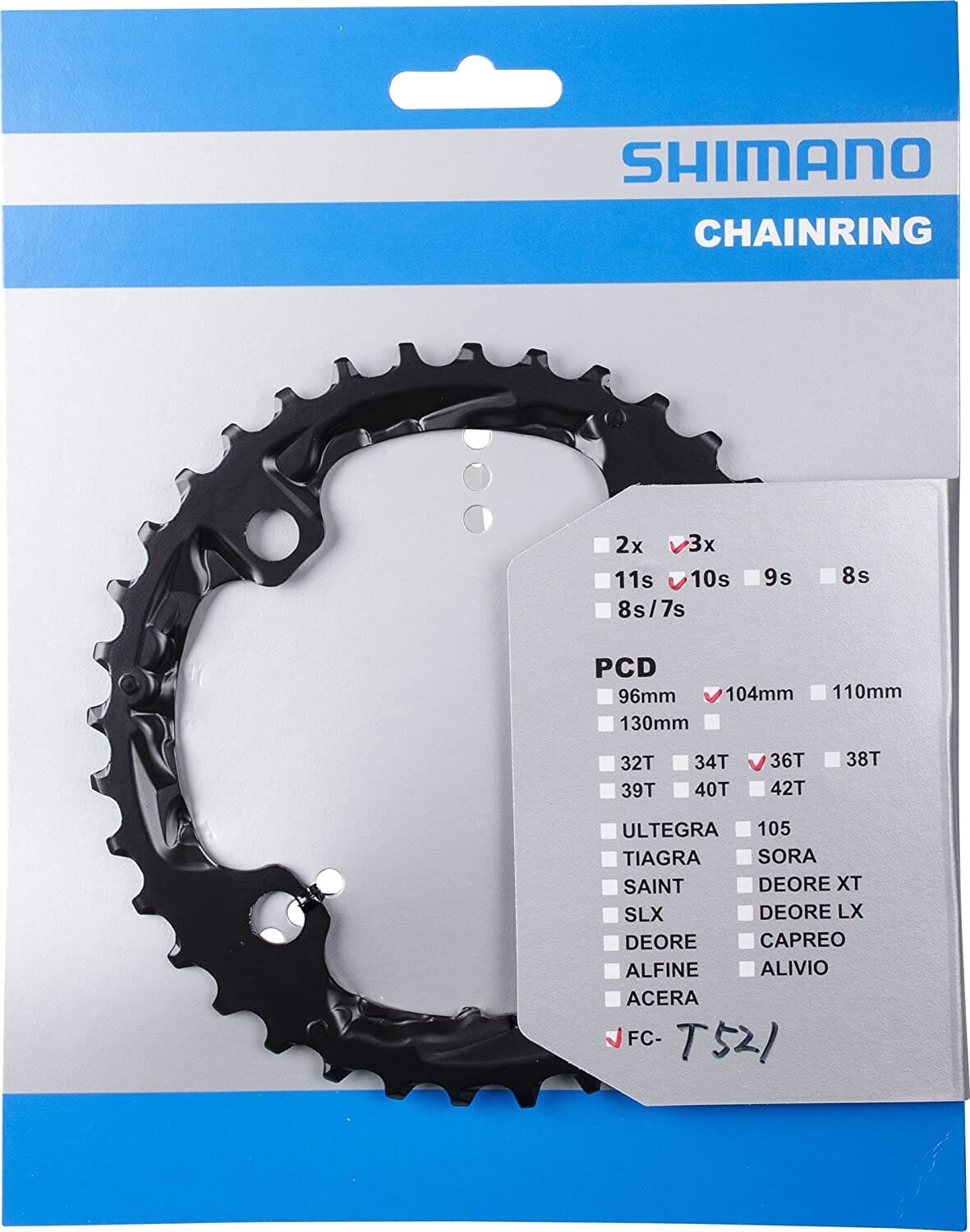 Shimano Fc-m610 Chainring 36t Deore (al) For 48-36-26t CHAINRINGS Melbourne Powered Electric Bikes