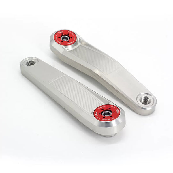 Lekkie Buzz Bars - Left Offset Square Drive 160mm V3.1 Silver With Red Insert) LEKKIE BUZZ BARS Melbourne Powered Electric Bikes 