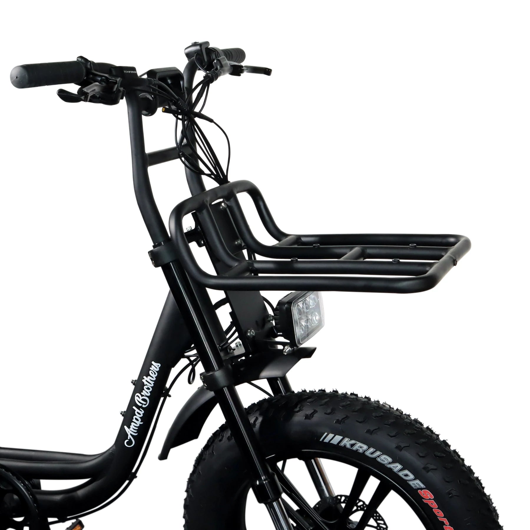 Ampd Bros Ace Front Alloy Cargo Rack And Basket Set FAT TYRE E-BIKES Melbourne Powered Electric Bikes