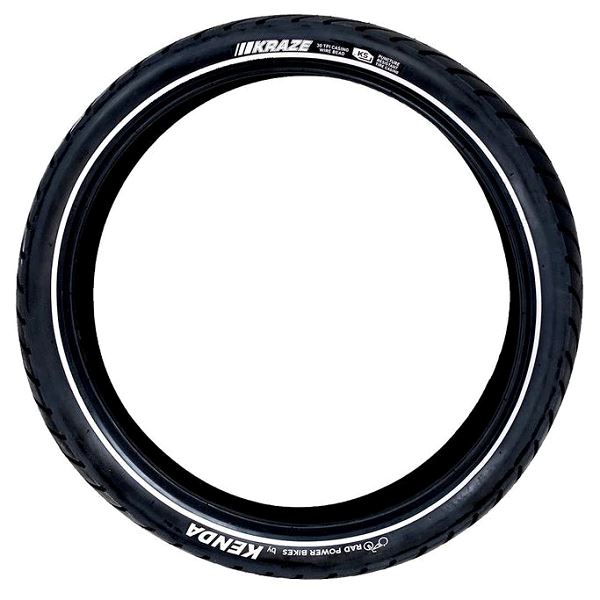 ECOVELO 2 Pneus Kenda KRAZE 20 X 4.0 Fat Bike - Vélo Électrique Et Routier Noir