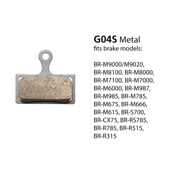 Shimano Br-m8000 Metal Pads Ands Spring G04s W/split Pin BRAKE PADS Melbourne Powered Electric Bikes