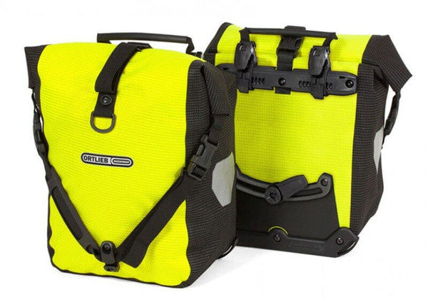 Ortlieb Sport-roller High Visibility Pair F6151 Ql2.1 Fluo Yellow-black Reflective PANNIERS Melbourne Powered Electric Bikes 