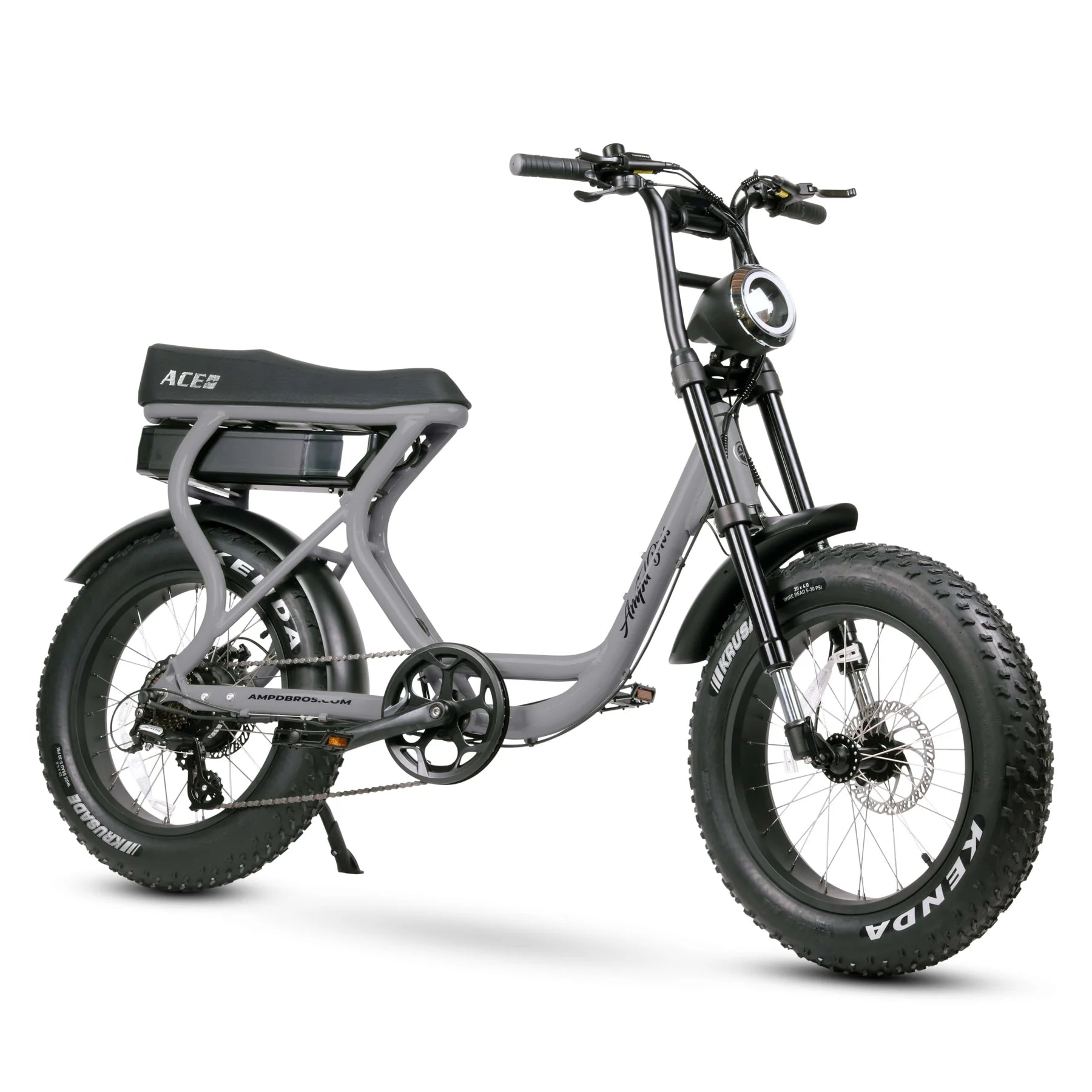 Ampd Bros Ace-S Plus Fat Tyre Electric Bike FAT TYRE E-BIKES Melbourne Powered Electric Bikes Battle Grey 