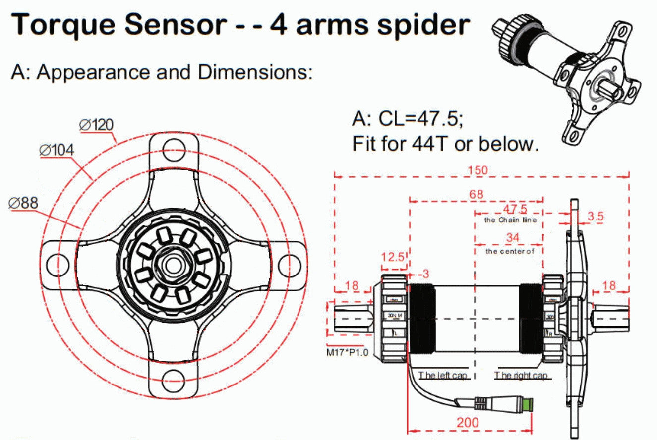 Grin ERider Torque Sensing Bottom Bracket Kit
