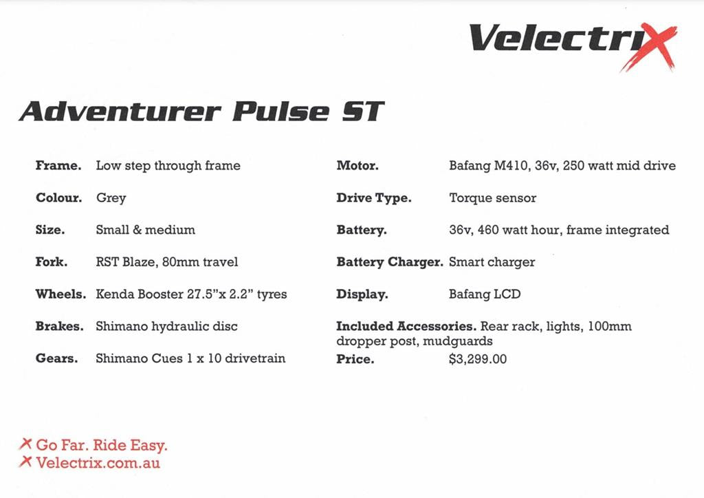 Velectrix Adventurer Pulse ST E-Bike