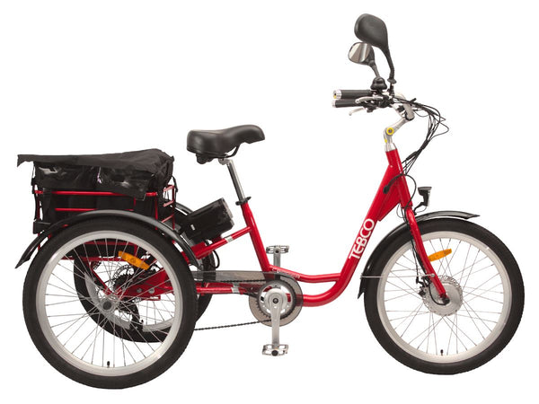 TEBCO Carrier Electric Trike ELECTRIC TRIKES Melbourne Powered Electric Bikes Ferrari Red 