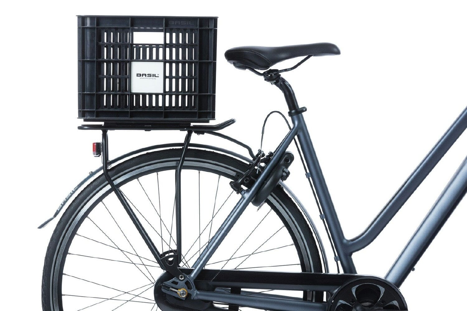 Basil Crate Recycled - M 29.5L Black BASKETS Melbourne Powered Electric Bikes 