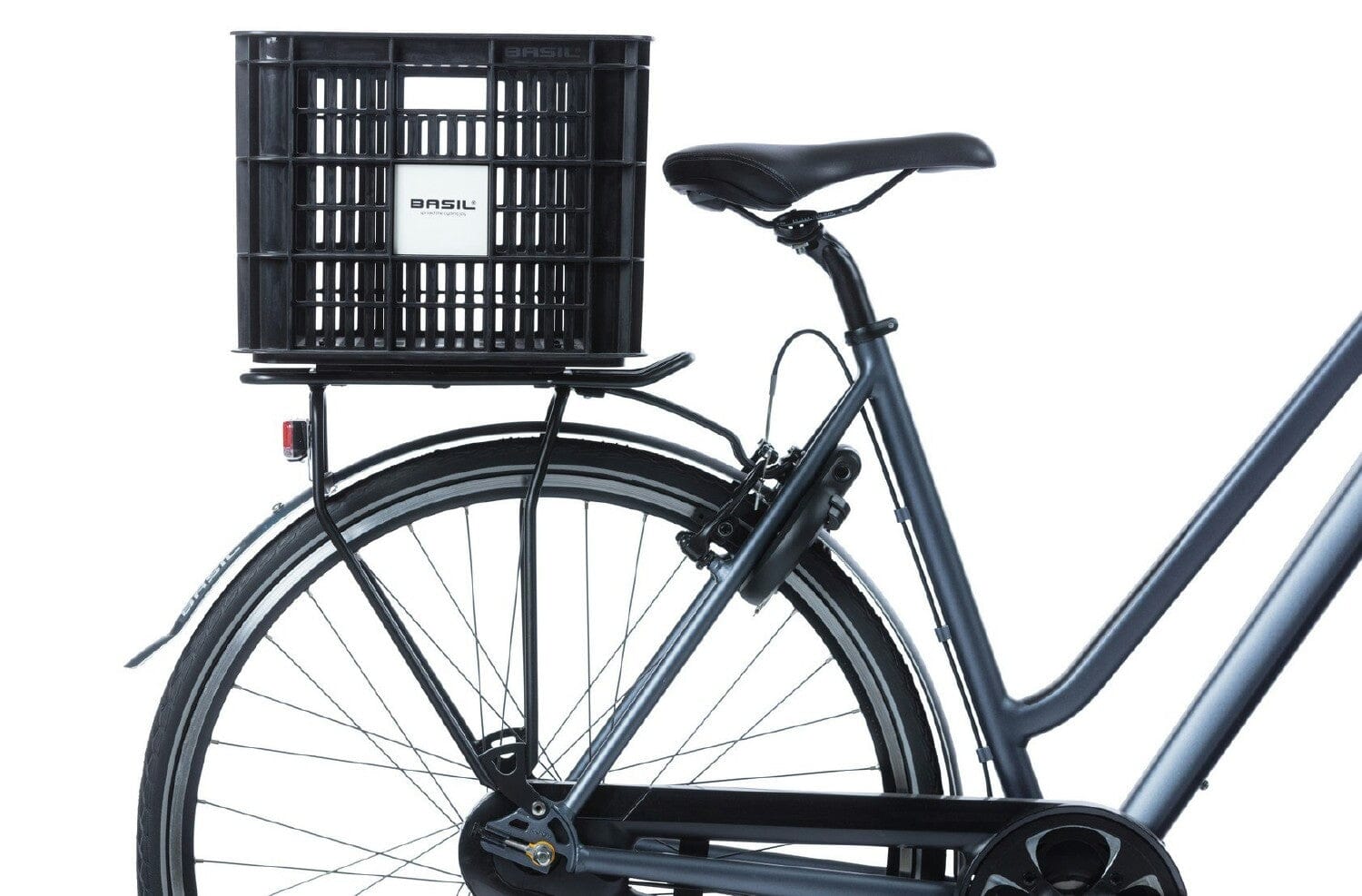 Basil Crate MIK Recycled - L 40L Black BASKETS Melbourne Powered Electric Bikes 