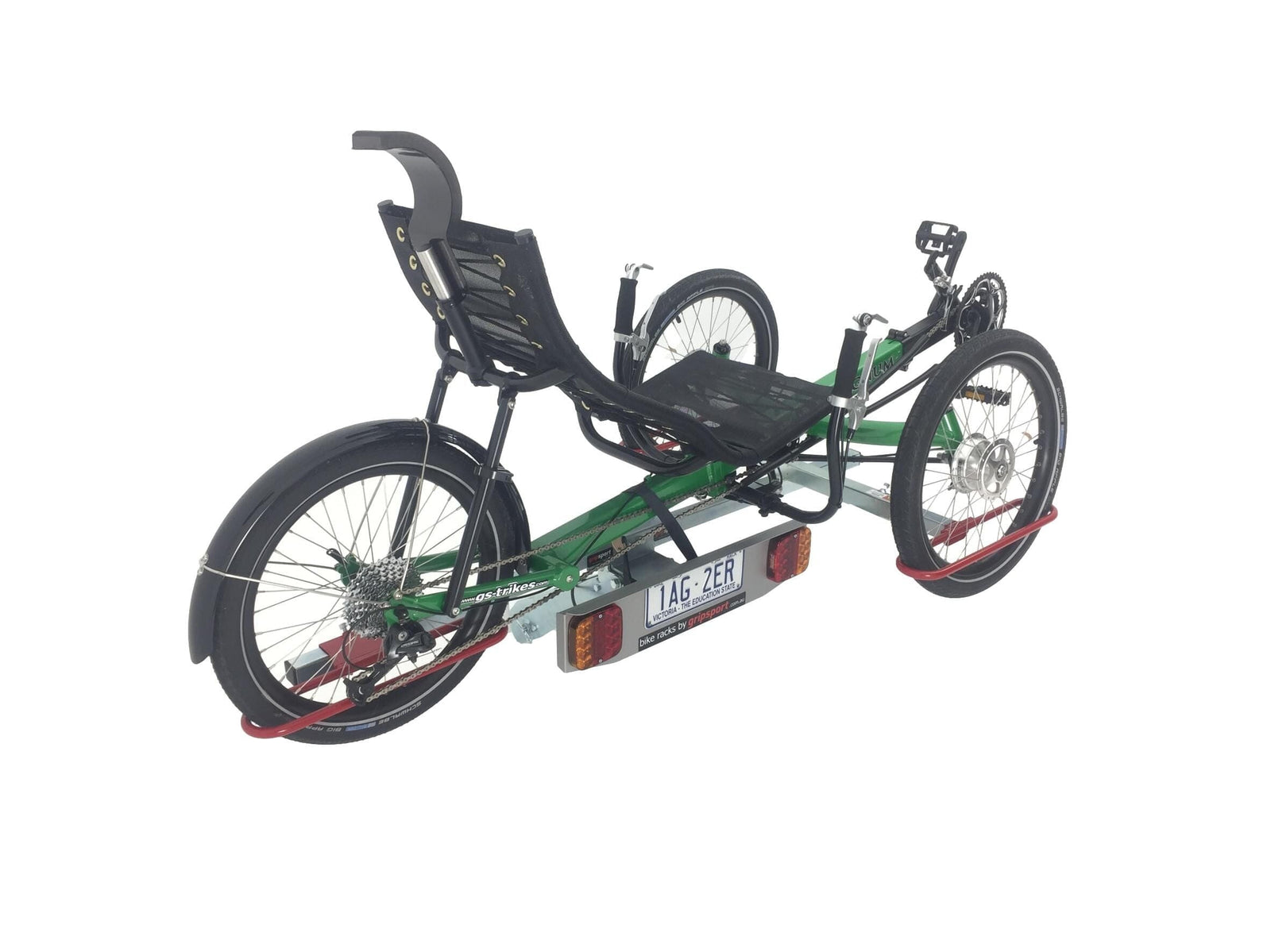 Grip Sport GS-Trike+ Tow Bar Bike Rack with Light Assembly CAR RACKS Melbourne Powered Electric Bikes 