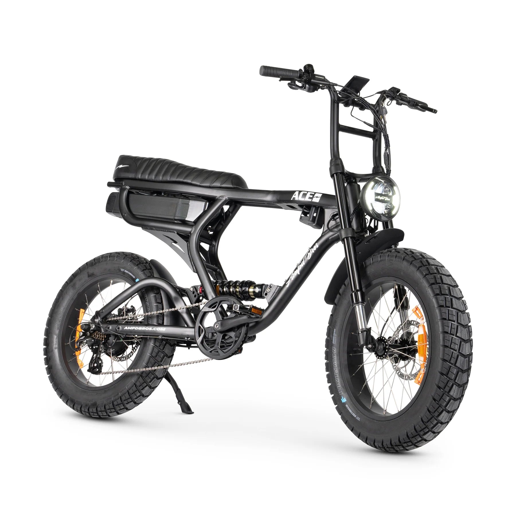 Ampd Bros Ace-X Pro Mkii Dual Suspension Electric Bike FAT TYRE E-BIKES Melbourne Powered Electric Bikes Matte Black 