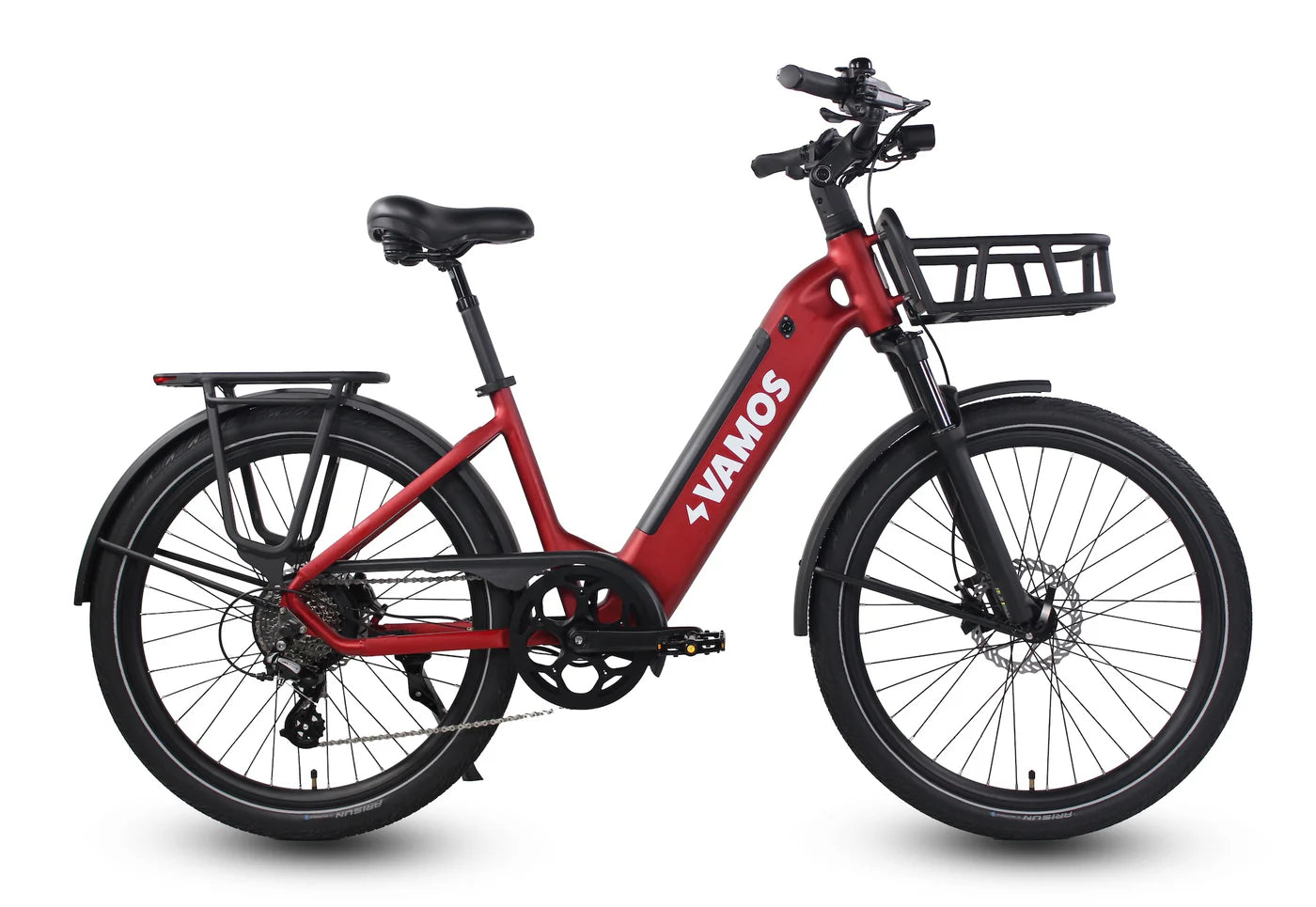 Vamos El Rapido 2024 Step-Thru E-bike Step Thru Commuter E-Bikes Melbourne Powered Electric Bikes Red 