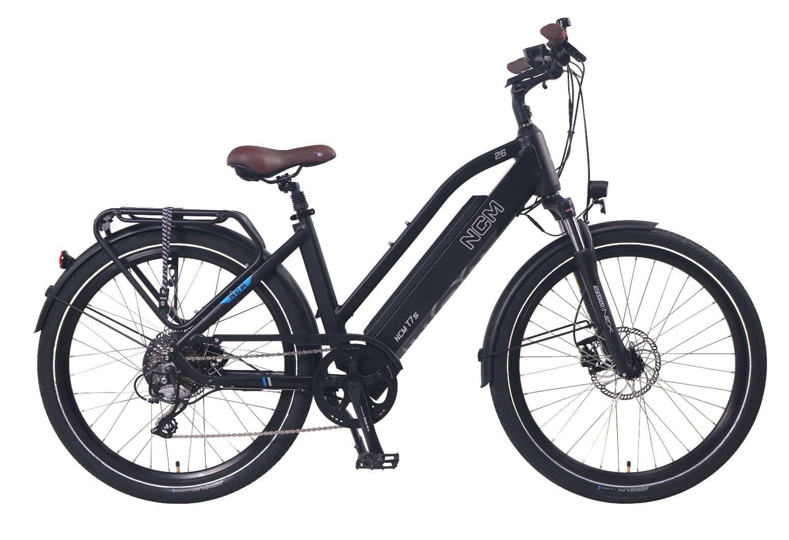 NCM T7S Trekking Commuter E-Bike (Replaces Milano Plus) COMMUTER E-BIKES Melbourne Powered Electric Bikes 26 inch Matt Black 