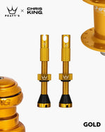 Peaty's x Chris King MK2 Tubeless Valves (Pair) TUBELESS ACCESSORIES Melbourne Powered Electric Bikes 42mm Gold 