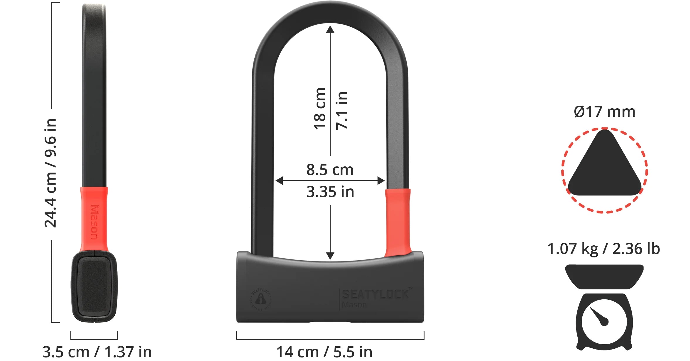 Seatylock Mason D-Lock 180mm