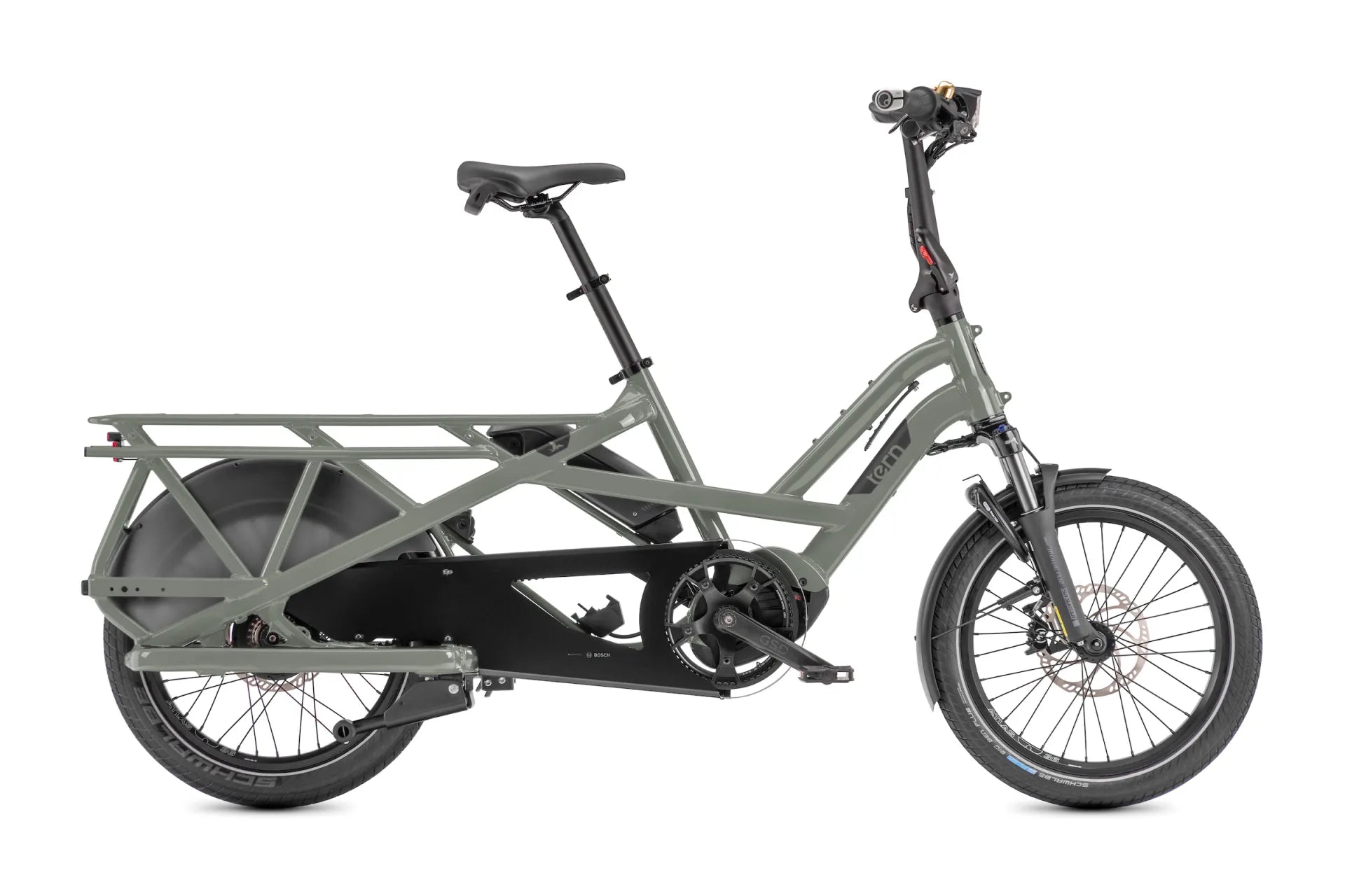 Tern GSD S00 Cargo E-Bike 500Wh Rear Loader Melbourne Powered Electric Bikes Rhino Grey 