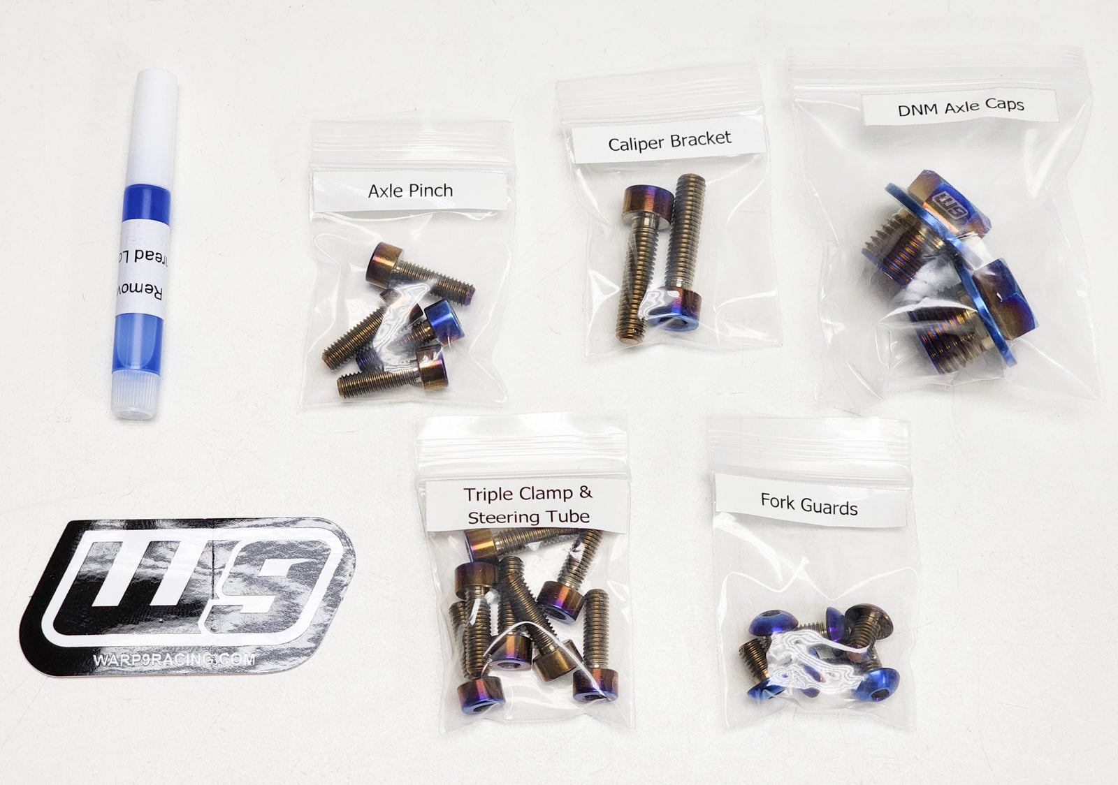 Warp9 Titanium Fork Bolts for KKE & DNM