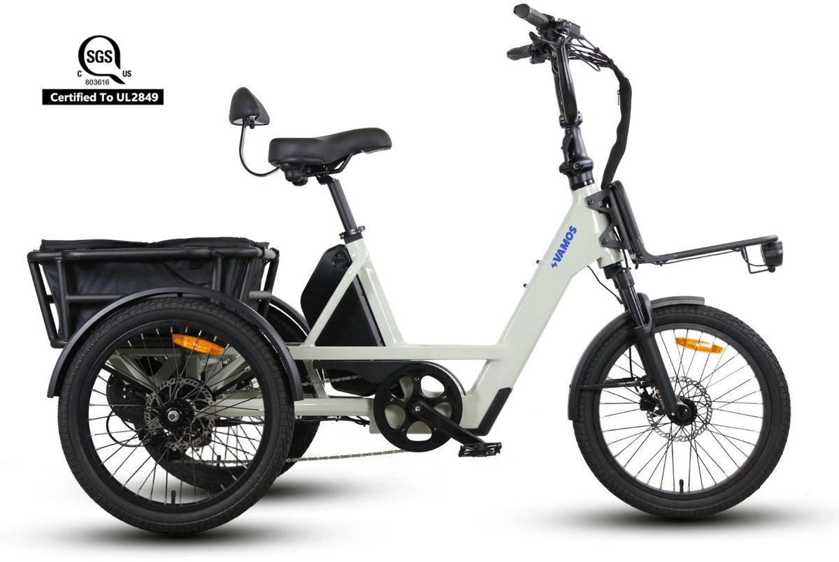 Vamos Trio – 3 Wheel Electric Trike White/Blue EN-Compliant