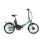 Green coloured foldable e-bike