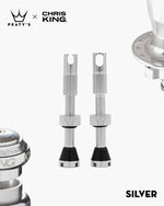 Peaty's x Chris King MK2 Tubeless Valves (Pair) TUBELESS ACCESSORIES Melbourne Powered Electric Bikes 42mm Silver 