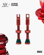 Peaty's x Chris King MK2 Tubeless Valves (Pair) TUBELESS ACCESSORIES Melbourne Powered Electric Bikes 42mm Red 