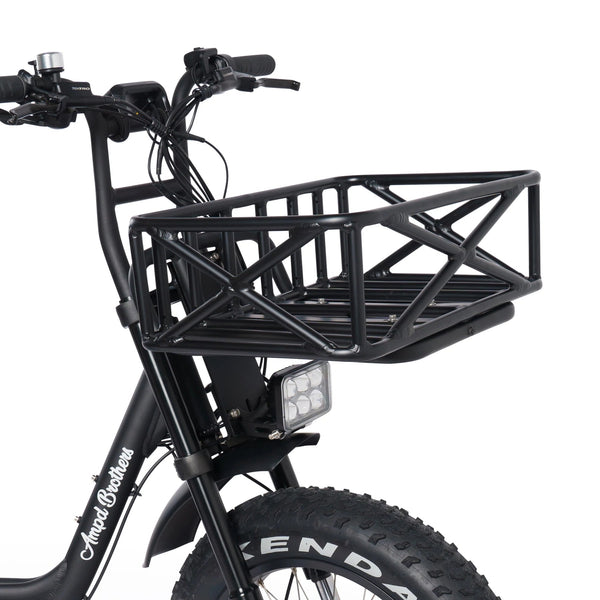 Ampd Bros Ace Front Alloy Cargo Rack And Basket Set FAT TYRE E-BIKES Melbourne Powered Electric Bikes 