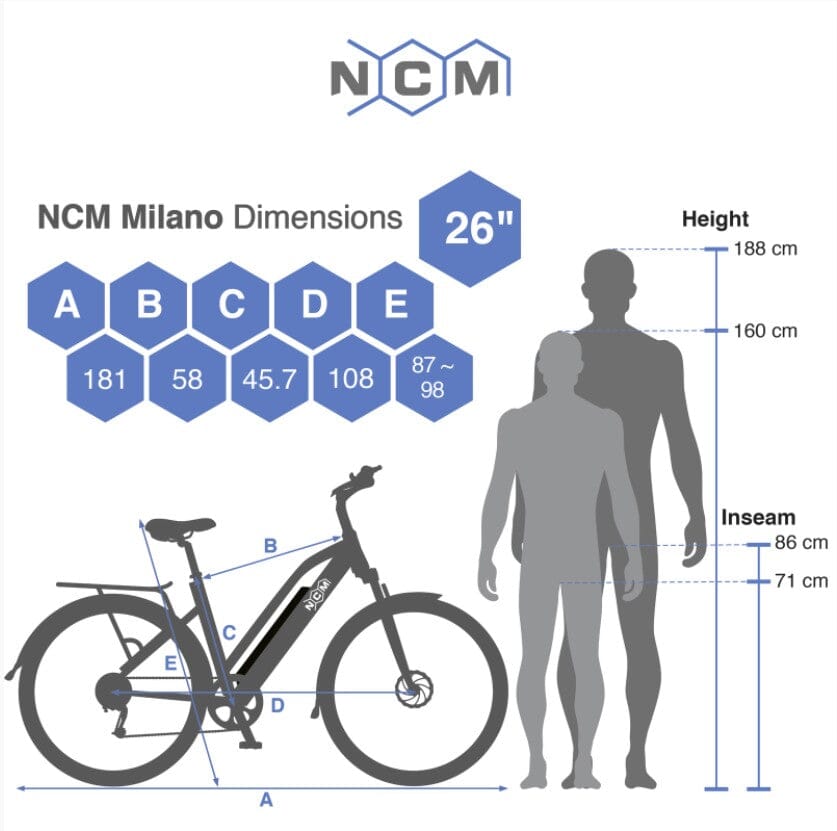 Ncm Milano Plus Trekking E-bike E-BIKES Melbourne Powered Electric Bikes & More 