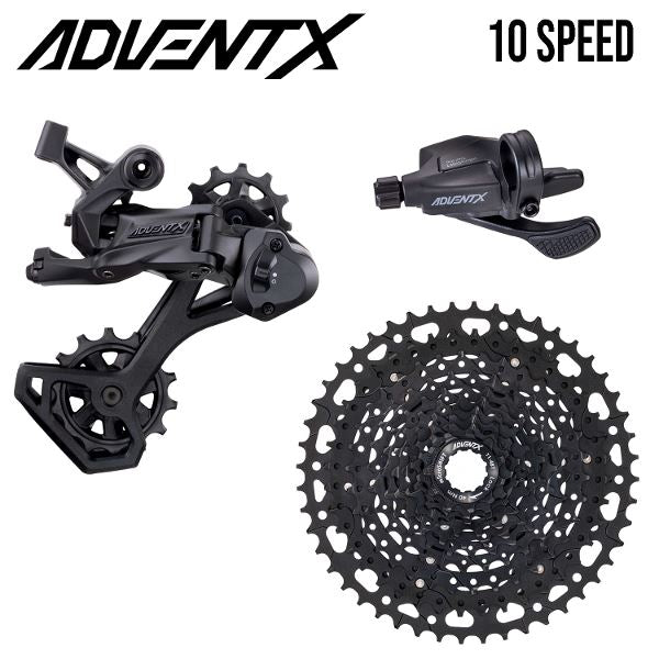 Microshift Groupset - Advent X Steel Mtb 1x10 Speed 11-48t Steel Cassette - Trail Pro Shifter / Clutched Medium Cage Rear Derailleur GROUPSETS Melbourne Powered Electric Bikes 