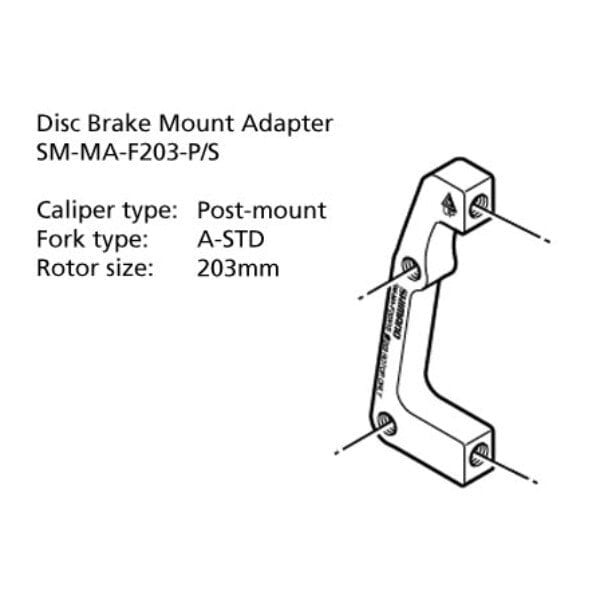 Sm-ma-f203-ps Adapter 203mm Caliper: Post Mount: A-std Front Melbourne Powered Electric Bikes & More 