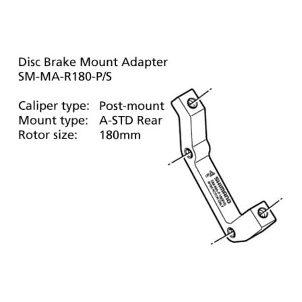 Sm-ma-r180-ps Adapter 180mm Caliper: Post Mount: A-std Rear Melbourne Powered Electric Bikes & More 