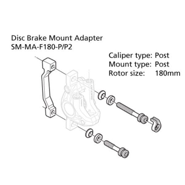 Sm-ma-f180-pp Adapter 180mm Caliper: Post Frame/fork Mount: Post Melbourne Powered Electric Bikes & More 