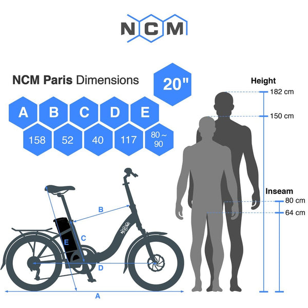Ncm Paris Plus Folding E-bike E-BIKES Melbourne Powered Electric Bikes & More 
