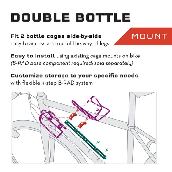 Wolf Tooth B-rad Double Bottle Adapter WATER BOTTLES/CAGES Melbourne Powered Electric Bikes 