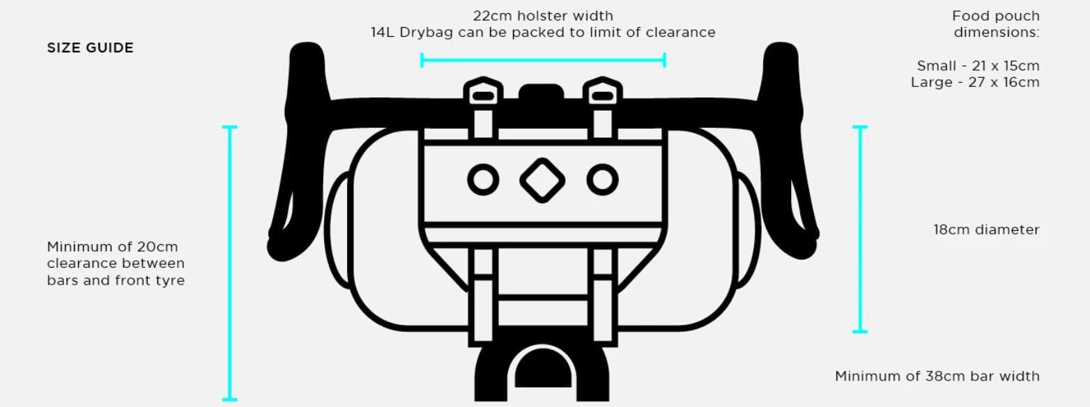 Restrap Bikepacking Barbag 17l + Food Pouch + Dry Bag HANDLEBAR BAGS Melbourne Powered Electric Bikes & More 