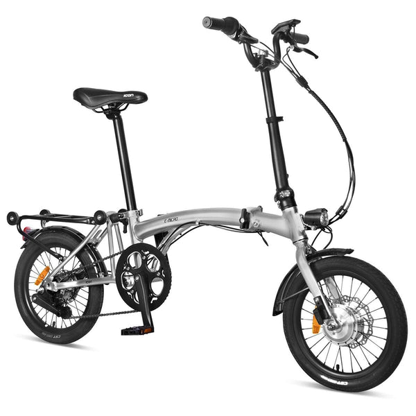 Icon E-micro Folding E-bike 16 Inch - Silver E-BIKES Melbourne Powered Electric Bikes & More 