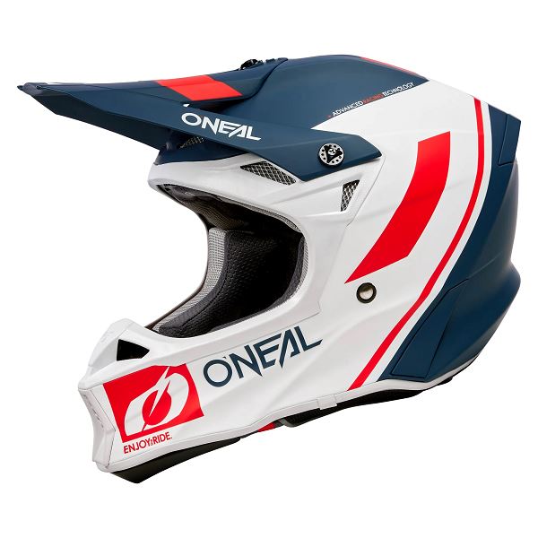 O'Neal 10 Series Flow V.23 MX Helmet MOTORCYCLE HELMETS Melbourne Powered Electric Bikes Blue/White/Red Large 