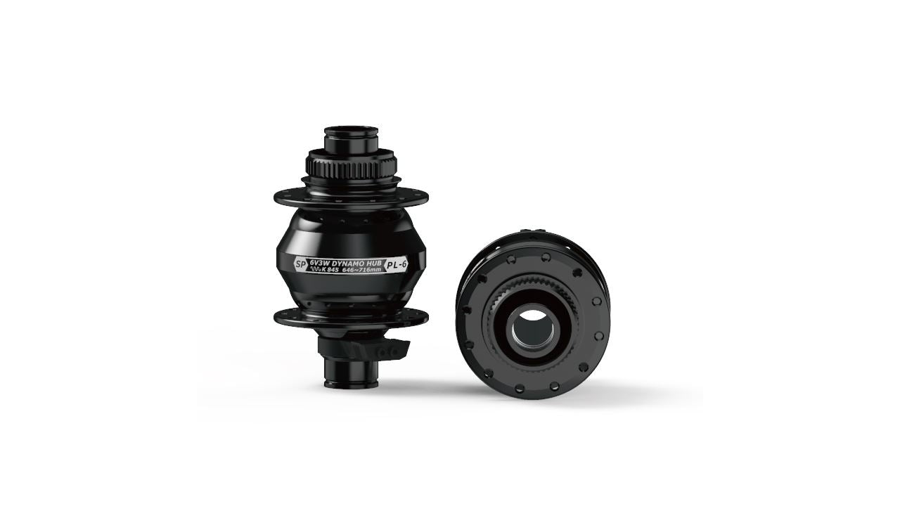 Shutter Precision Dynamo Hub PL-6 - 15mm thru axle - 100mm OLD DYNAMO HUBS Melbourne Powered Electric Bikes Black 24H 