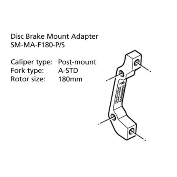 Sm-ma-f180-ps Adapter 180mm Caliper: Post Mount: A-std Front BRAKE ADAPTERS Melbourne Powered Electric Bikes 