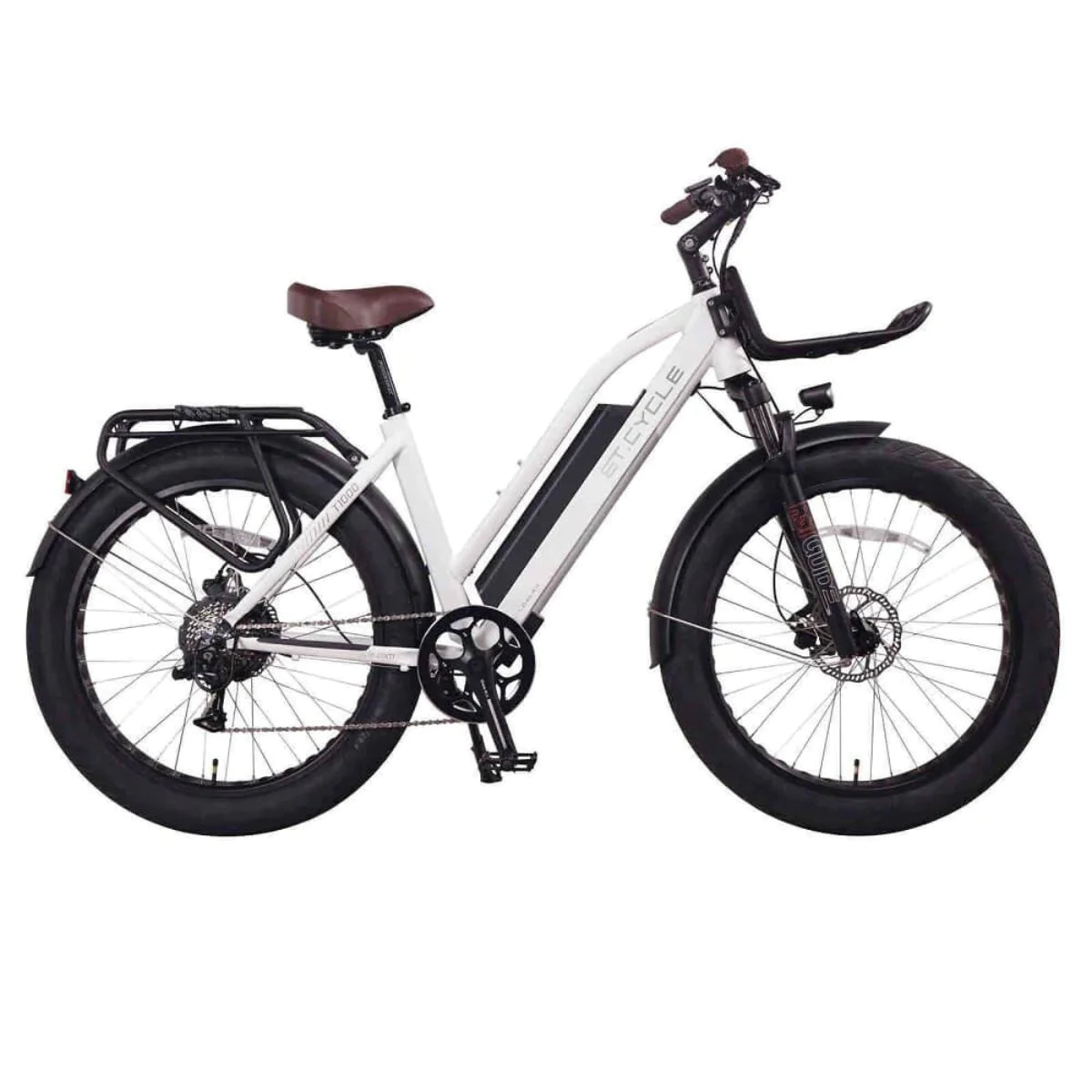 Et-cycle T720 Step-thru Fat Trekking E-bike FOLDING E-BIKES Melbourne Powered Electric Bikes White 