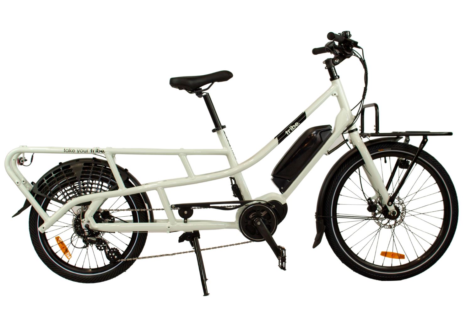 Tribe Evamos Longtail Cargo E-bike CARGO E-BIKES Melbourne Powered Electric Bikes White 