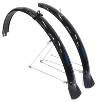 Mudguard Set 700c Front (w/1 X Stay) & Rear (w/2 X Stays) Metal Fittings Black (44mm Wide) Melbourne Powered Electric Bikes & More 