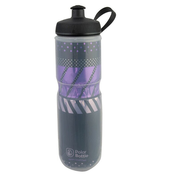 Polar Watter Bottle 24oz Insulated Charcoal/pink WATER BOTTLES/CAGES Melbourne Powered Electric Bikes & More 